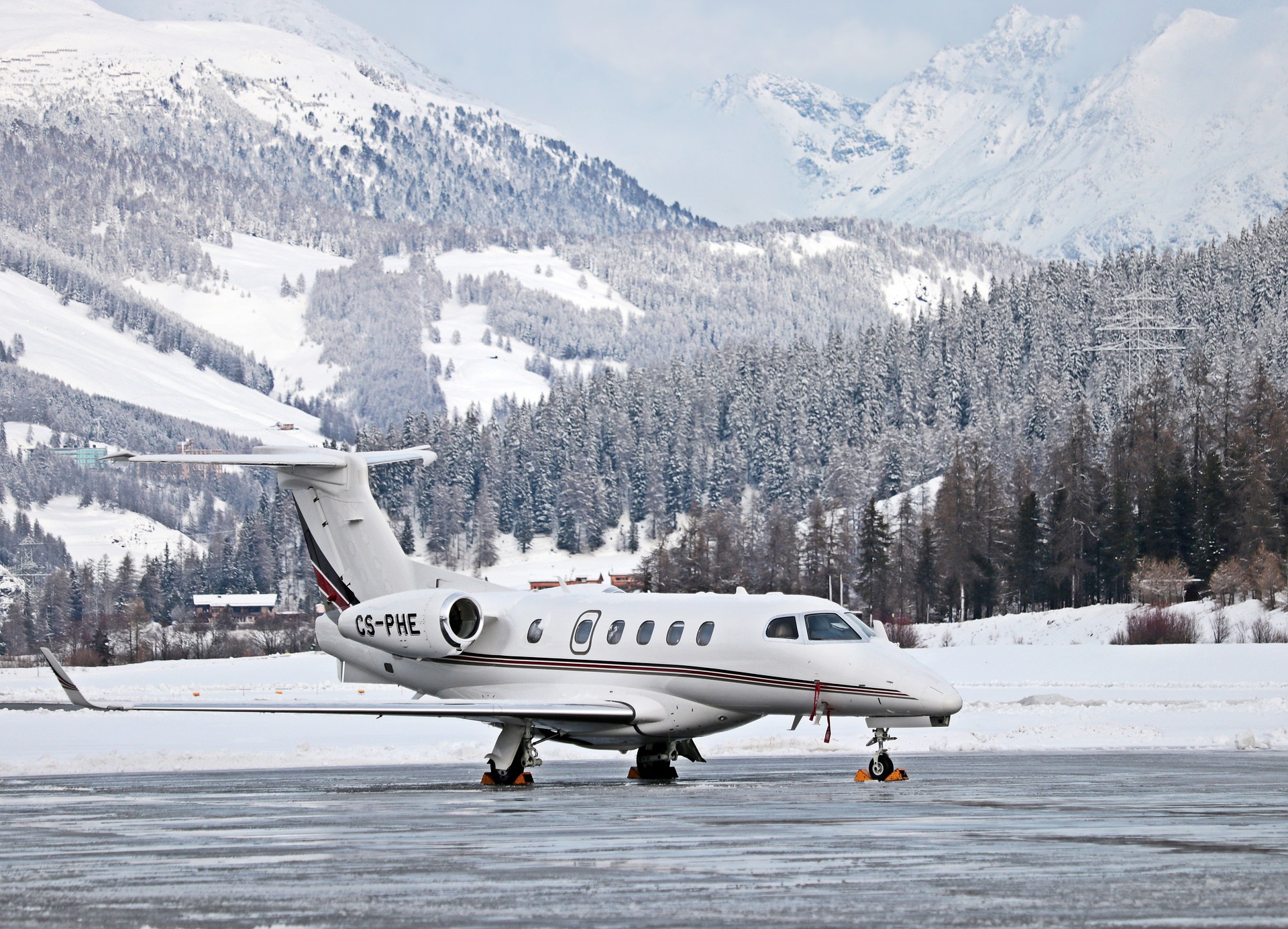 courier aircraft cold ice mountain landscape