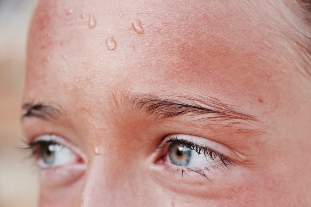 sweat woman drops heat